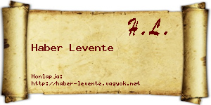 Haber Levente névjegykártya